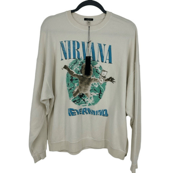 R13 Nirvana 90s Oversized Crewneck Sweatshirt Unisex Size M Baby Graphic Japan - Picture 1 of 11